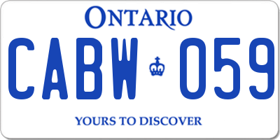 ON license plate CABW059