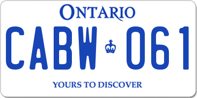 ON license plate CABW061