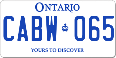 ON license plate CABW065