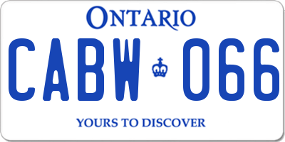 ON license plate CABW066