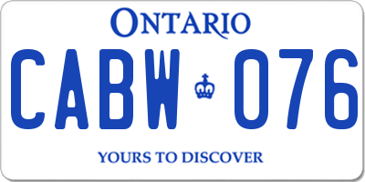 ON license plate CABW076