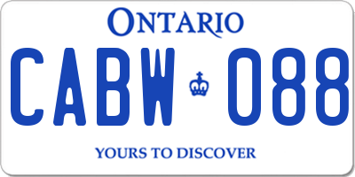 ON license plate CABW088