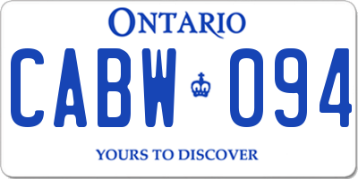 ON license plate CABW094