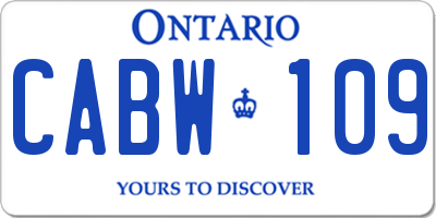 ON license plate CABW109