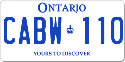 ON license plate CABW110