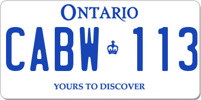 ON license plate CABW113