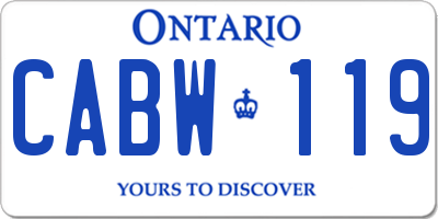 ON license plate CABW119