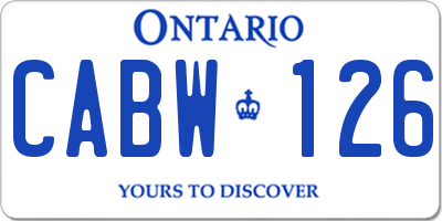 ON license plate CABW126