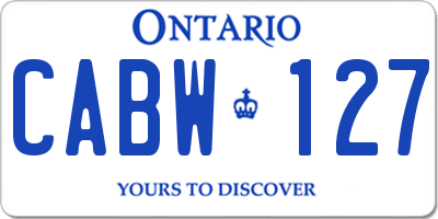 ON license plate CABW127