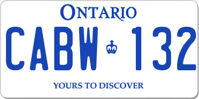 ON license plate CABW132