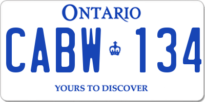 ON license plate CABW134