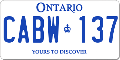 ON license plate CABW137