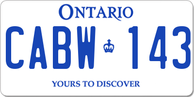 ON license plate CABW143