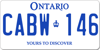 ON license plate CABW146