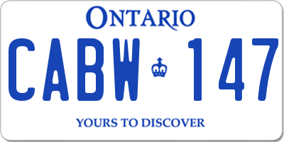 ON license plate CABW147