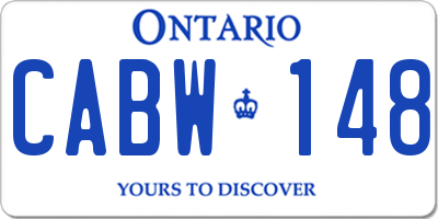 ON license plate CABW148