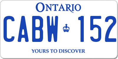 ON license plate CABW152