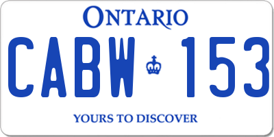 ON license plate CABW153