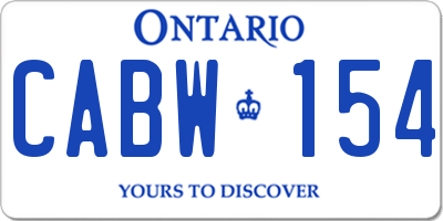 ON license plate CABW154