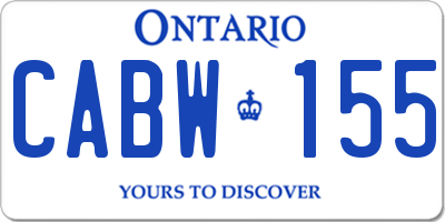 ON license plate CABW155