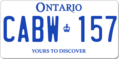 ON license plate CABW157