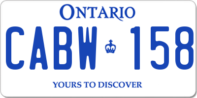 ON license plate CABW158