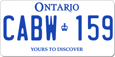 ON license plate CABW159