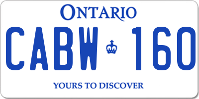 ON license plate CABW160