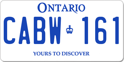 ON license plate CABW161