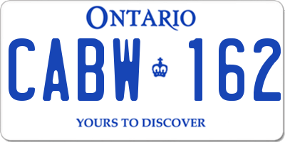 ON license plate CABW162