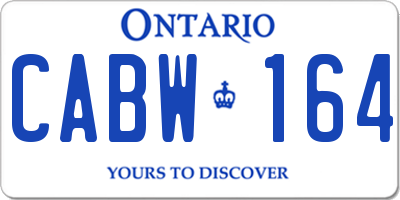 ON license plate CABW164