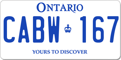 ON license plate CABW167