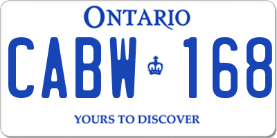 ON license plate CABW168