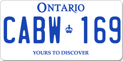 ON license plate CABW169