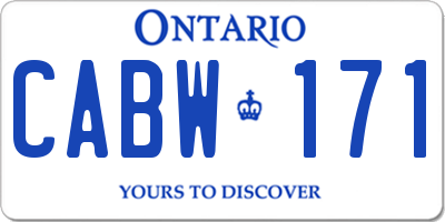 ON license plate CABW171