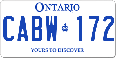 ON license plate CABW172