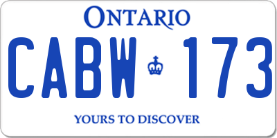 ON license plate CABW173