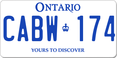 ON license plate CABW174