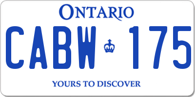 ON license plate CABW175