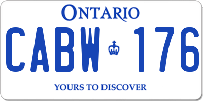 ON license plate CABW176