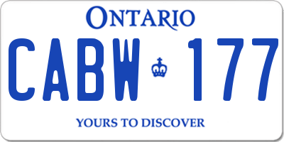 ON license plate CABW177