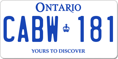 ON license plate CABW181