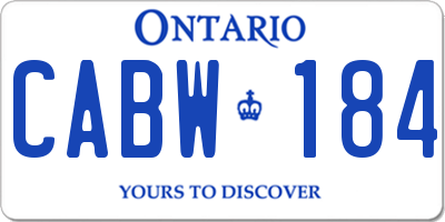 ON license plate CABW184