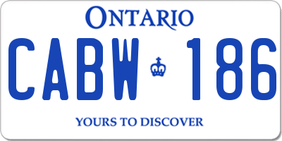 ON license plate CABW186