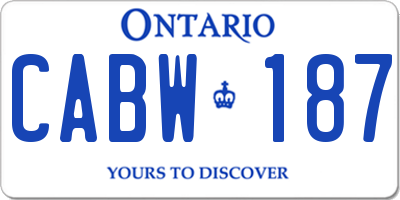 ON license plate CABW187