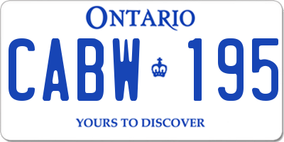 ON license plate CABW195