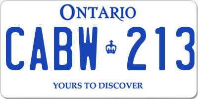 ON license plate CABW213