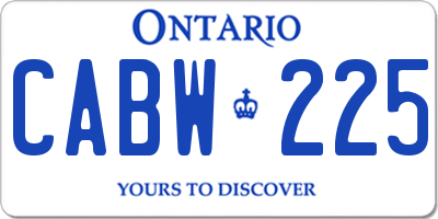 ON license plate CABW225