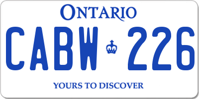 ON license plate CABW226