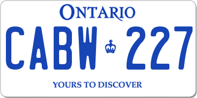 ON license plate CABW227